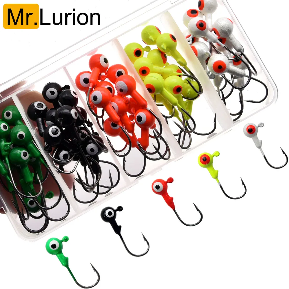Anzuelo Jig Head color cabeza redonda para vinilo y trucha - imagen 3