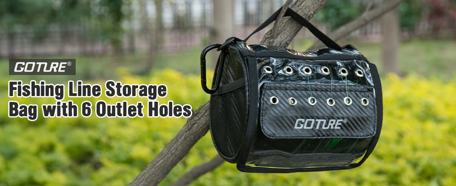 Goture bolsa portátil para sedal de pesca vista frontal