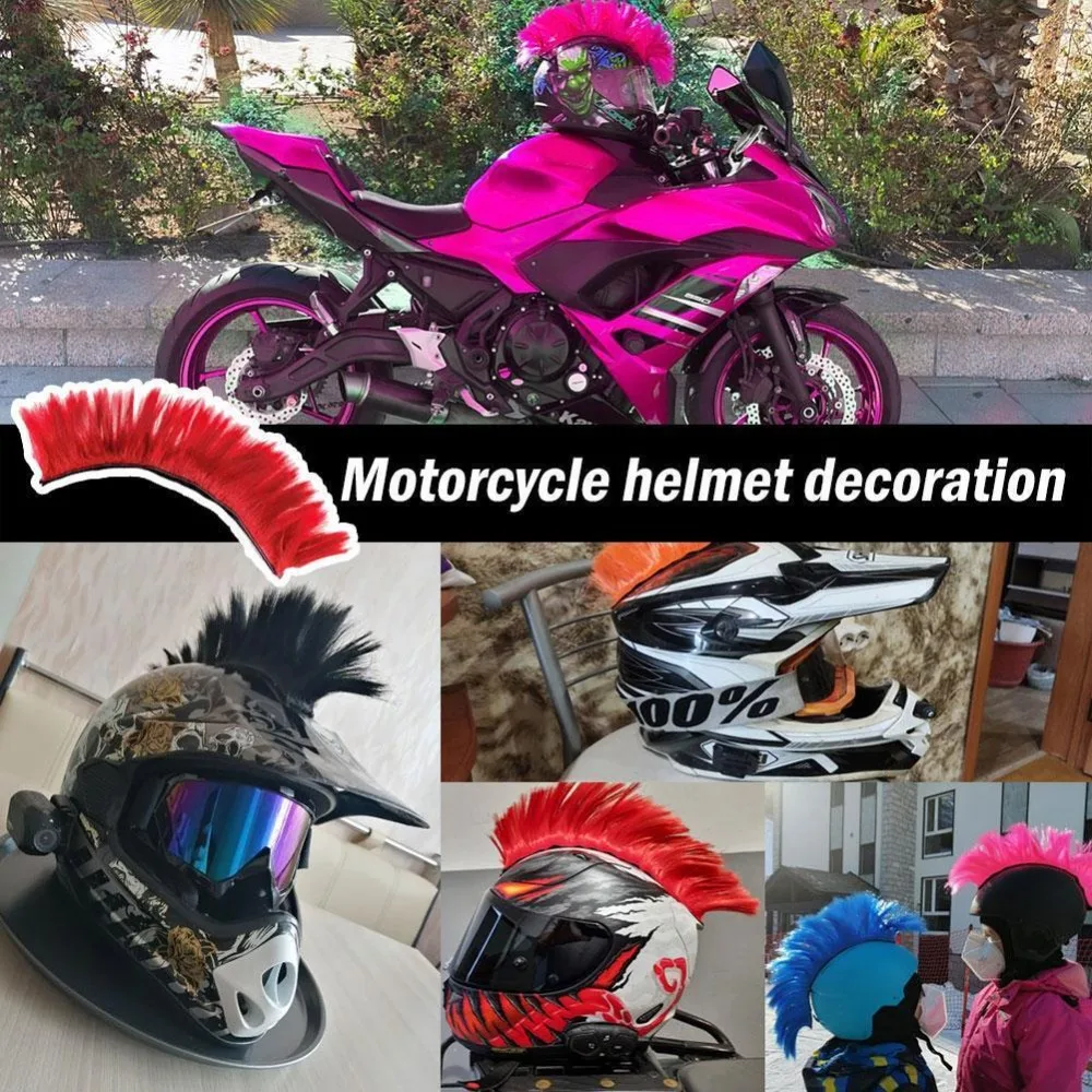 Peluca Mohawk universal reutilizable para cascos con plumas - imagen 4