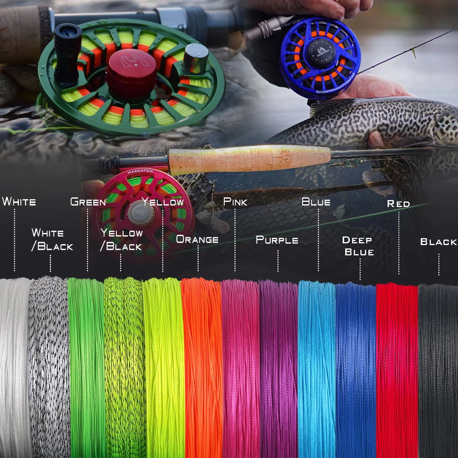 Maximumcatch Respaldo Trenzado Multicolor para Pesca con Mosca - imagen 4