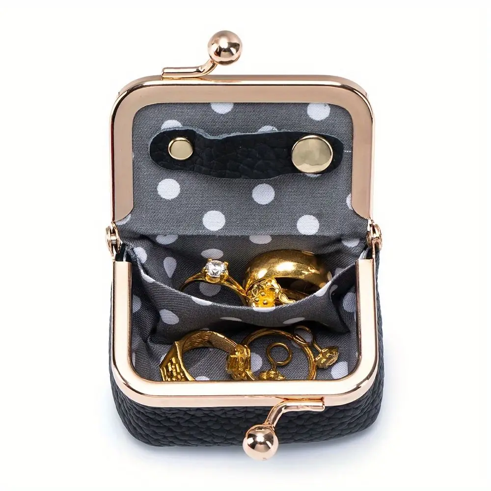 Estuche porta-moneda de cuero con cierre Kiss Lock estampado leopardo
