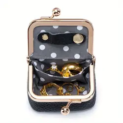 Estuche porta-moneda de cuero con cierre Kiss Lock estampado leopardo