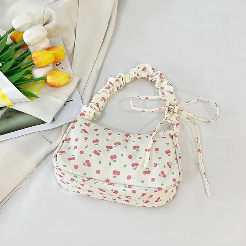 Bolso de hombro floral de nailon plisado con cremallera gran capacidad - imagen 3