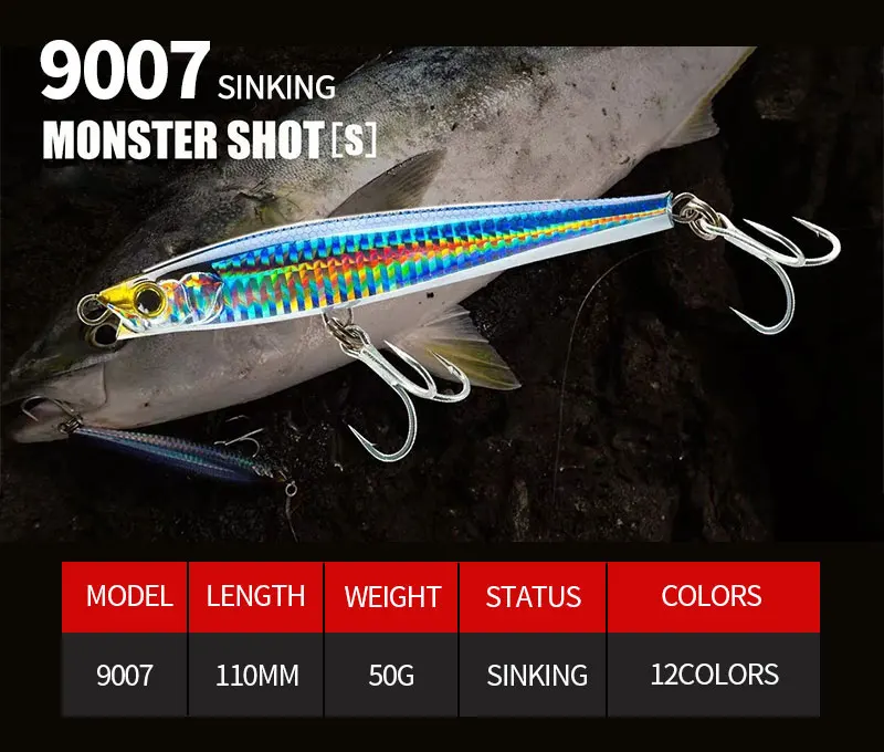 Señuelo de pesca minnow hundible 48g con diseño realista