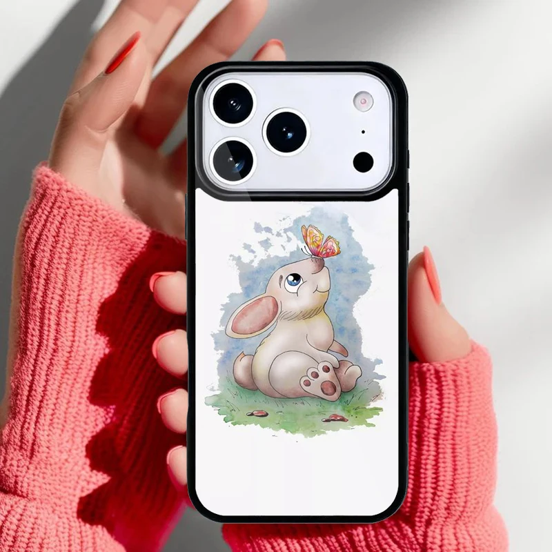 Funda trasera con detalle de conejo en tono pastel