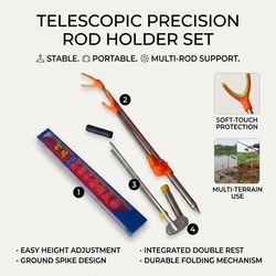 Soporte portátil de cañas de acero inoxidable con estaca de suelo