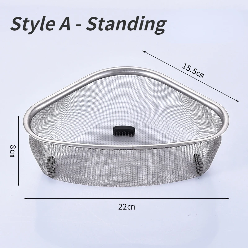 Escurridor triangular de acero inoxidable para fregadero Organizador - imagen 4