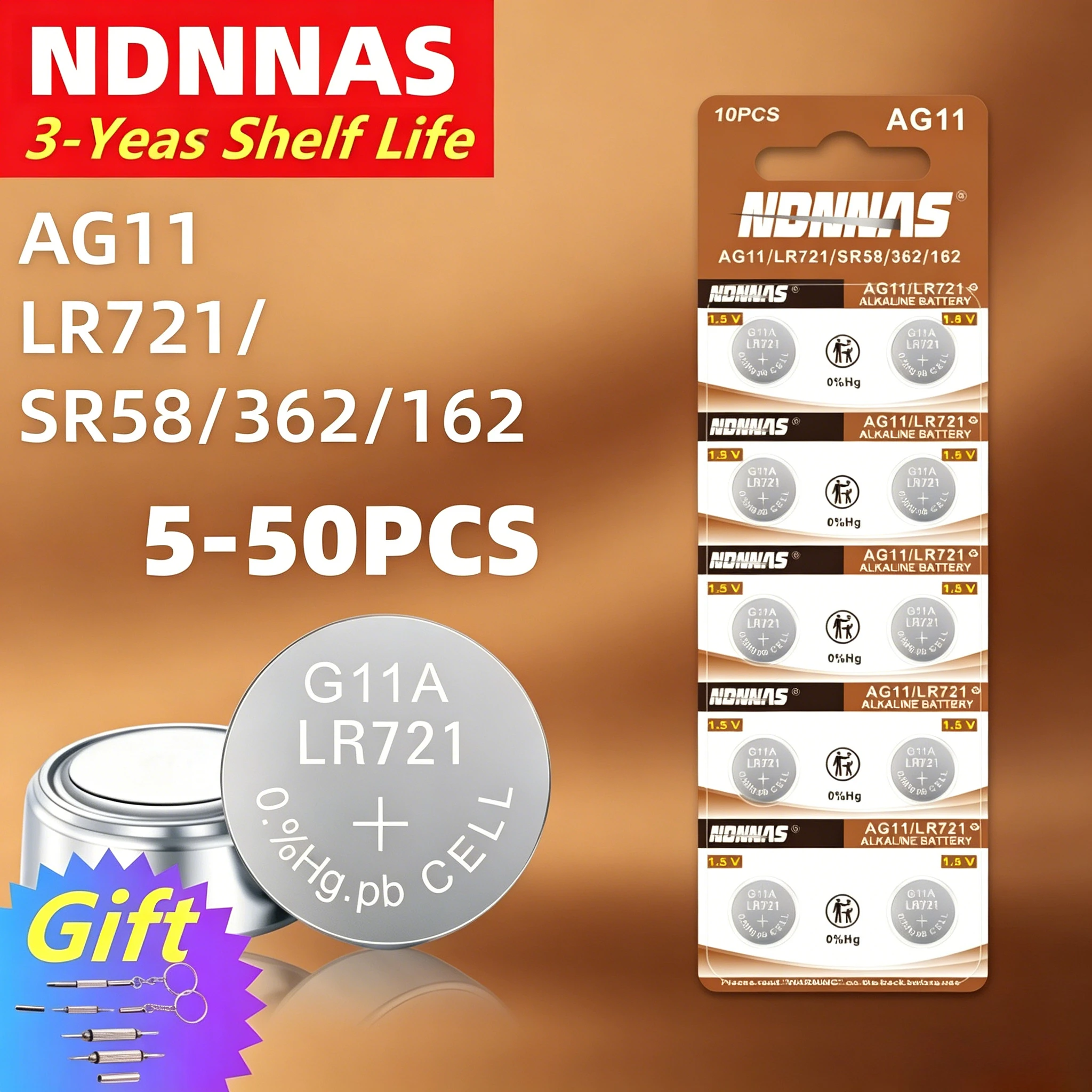 Batería de botón AG11 SR721SW para mandos y relojes