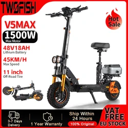 TWOFISH V5 MAX 1500W – Patinete Eléctrico 48V 45 km/h todoterreno