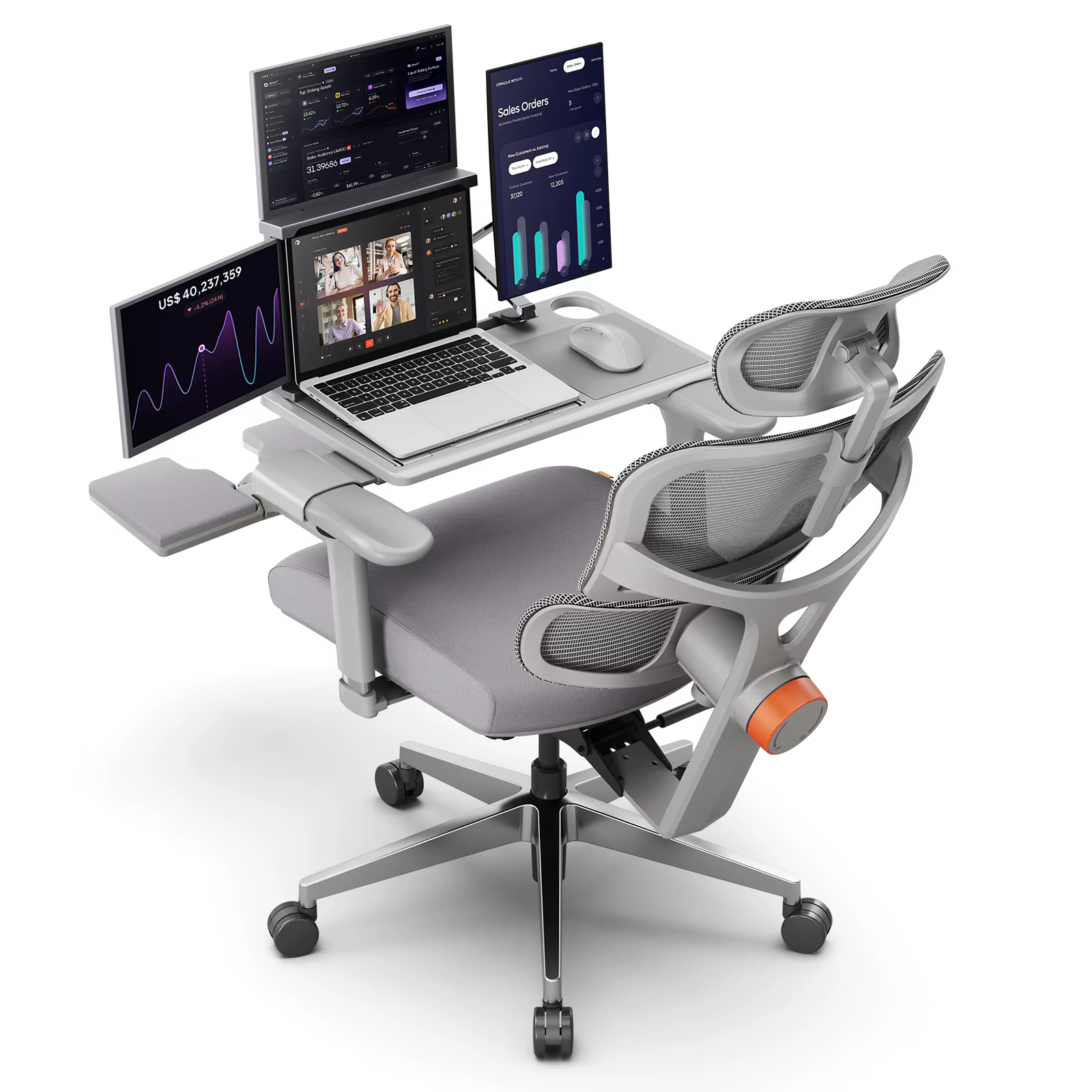 NEWTRAL NT002 Silla Ergonómica con Escritorio y Soporte Lumbar