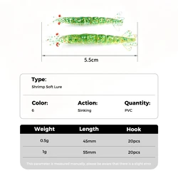Señuelo blando de camarón para pesca de lubina