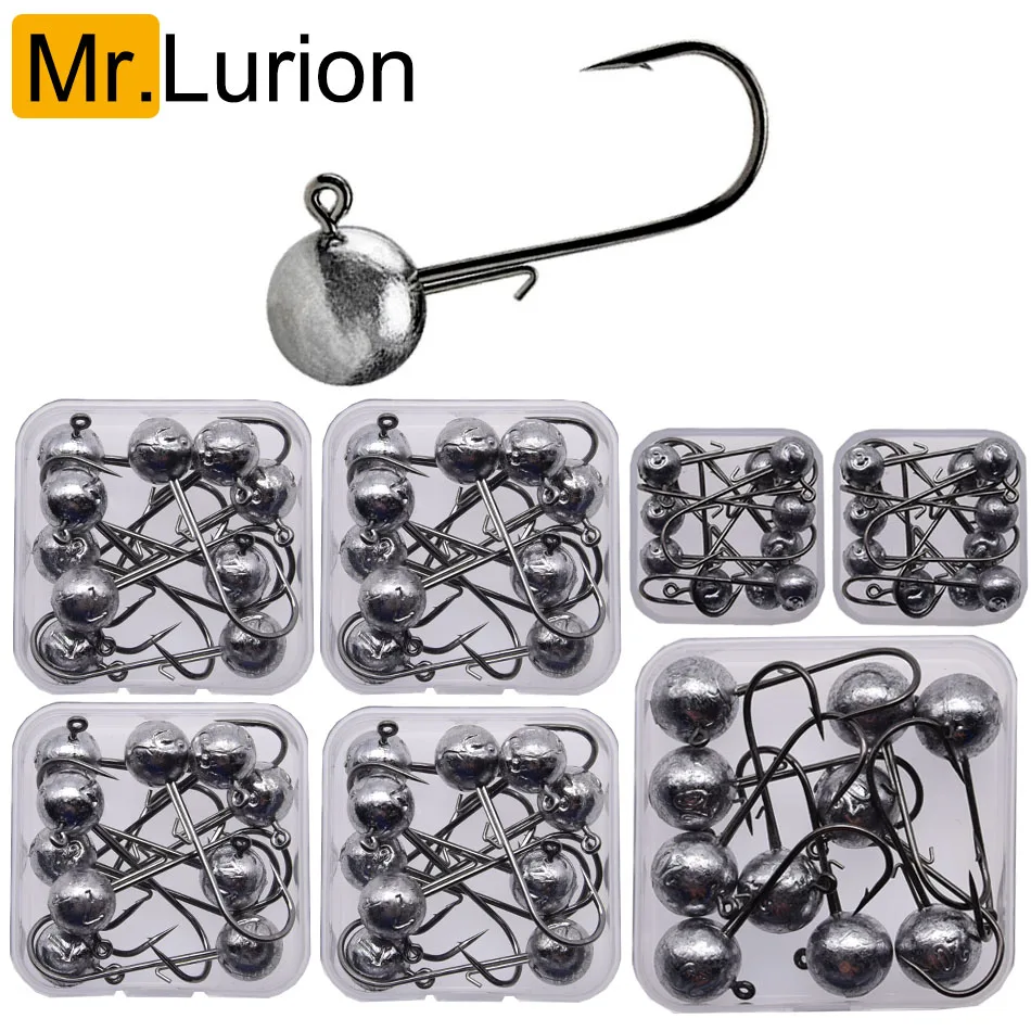 MrLurion Anzuelo Jig Head carbono con giratorio para vinilo suave