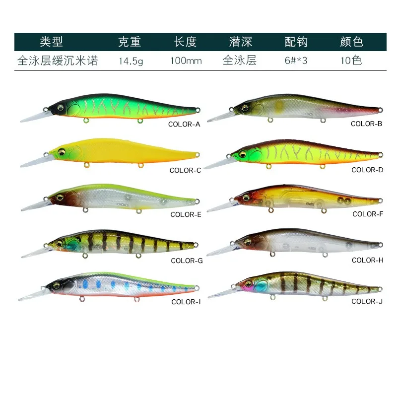 Swolfy señuelo minnow hundimiento lento para lubina y trucha - imagen 2