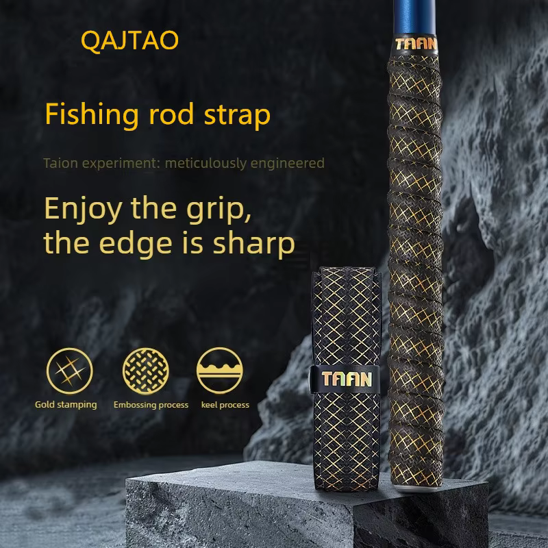 Cinta Antideslizante para Caña Qajtao - Negro y Dorado Tejido - imagen 2