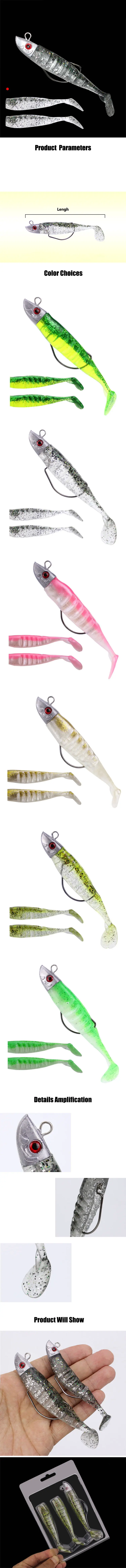 Señuelo de pesca con cabeza de plomo y cola T hueca