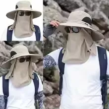 Sombrero anti-UV transpirable con máscara facial extraíble y visera - imagen 3