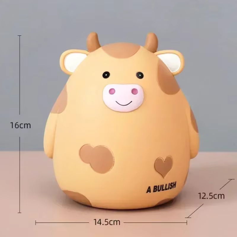 Hucha de resina con forma de vaca y becerro – Regalo infantil - imagen 5