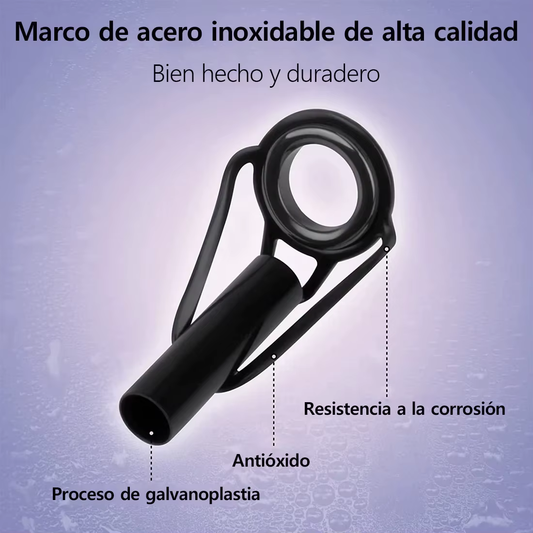 FishTrip Guías de punta caña pescar – Anillo cerámico acero inoxidable - imagen 3