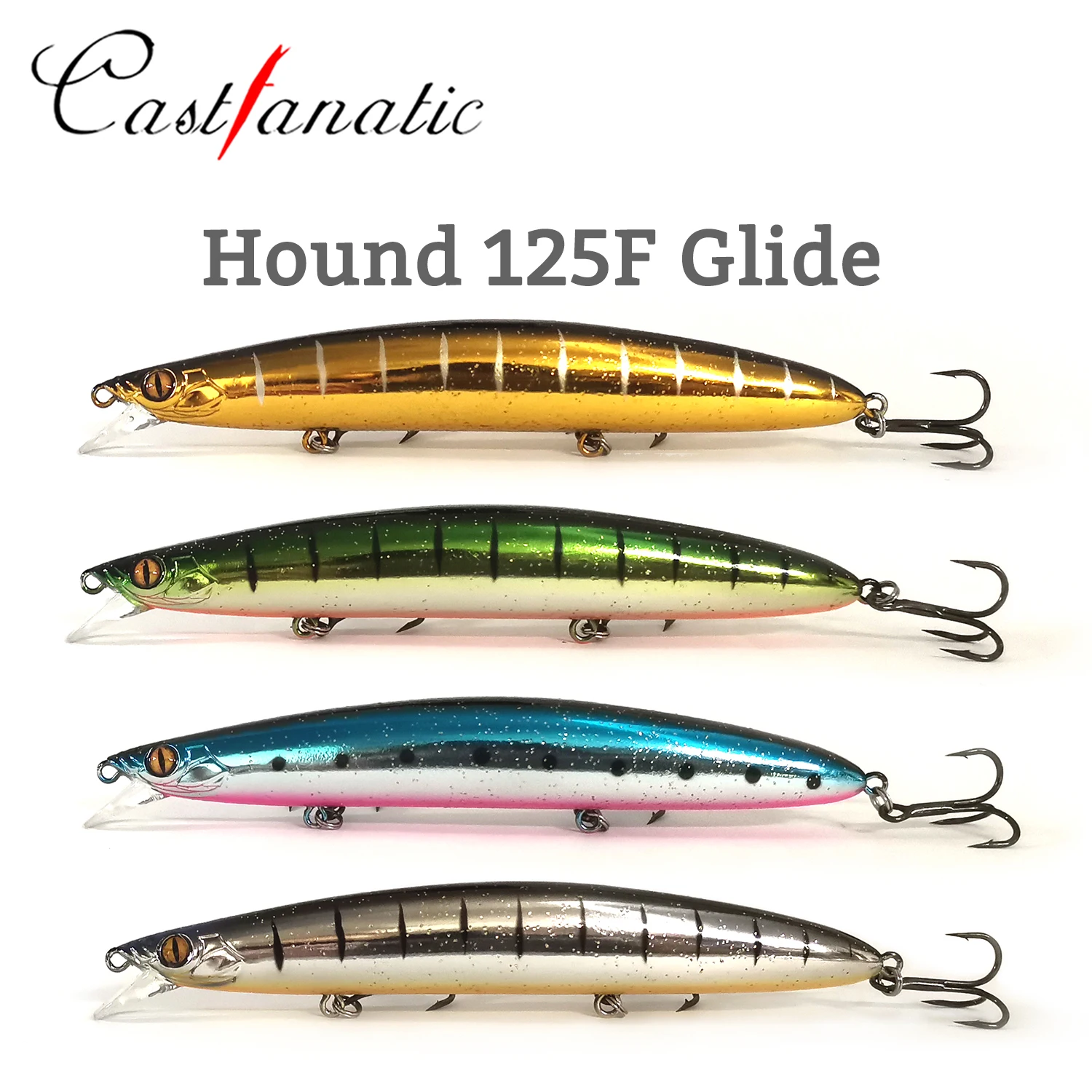 Castfanatic HOUND125F Glide Jerkbait pez plano flotante agua salada