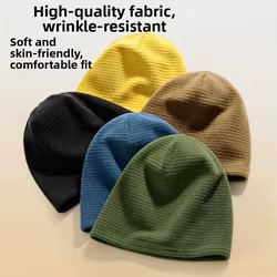 Gorro de Lana Waffle Transpirable y Cortaviento para Frío