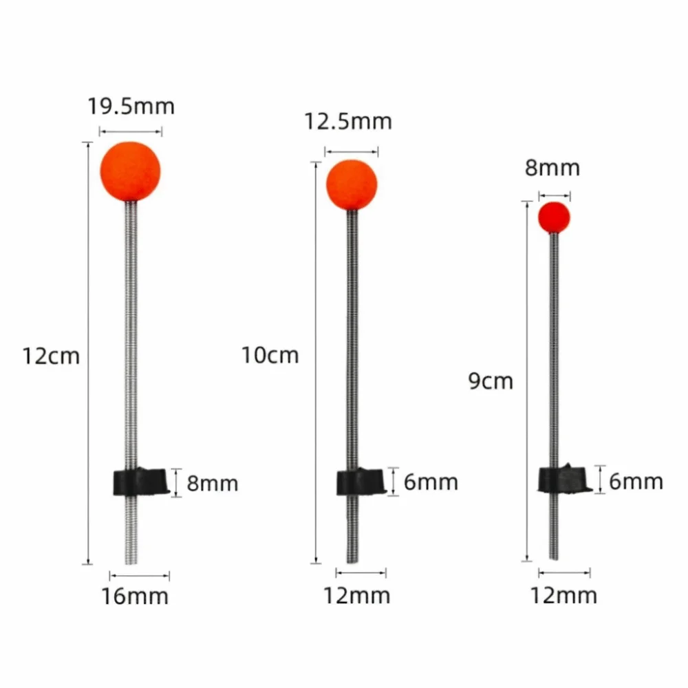 Puntas para pesca en hielo con bola roja y resorte