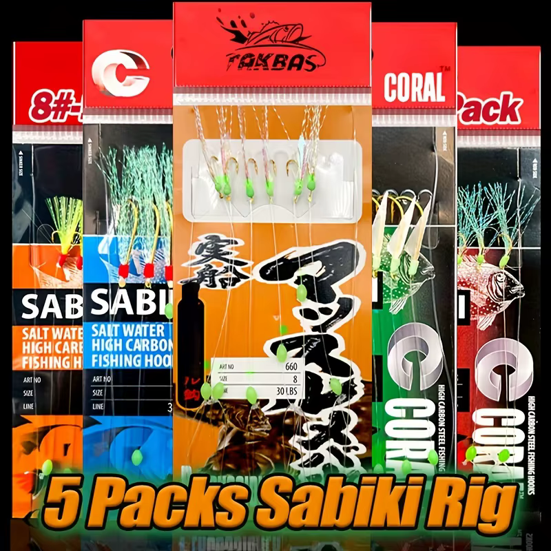 TAKBAS Sabiki luminosos preatados – Aparejos para agua salada