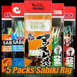 TAKBAS Sabiki luminosos preatados – Aparejos para agua salada