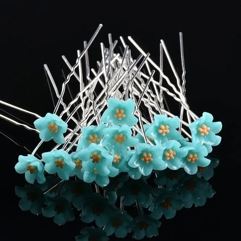 Pasador de pelo en U con flor para boda, accesorio nupcial - imagen 5