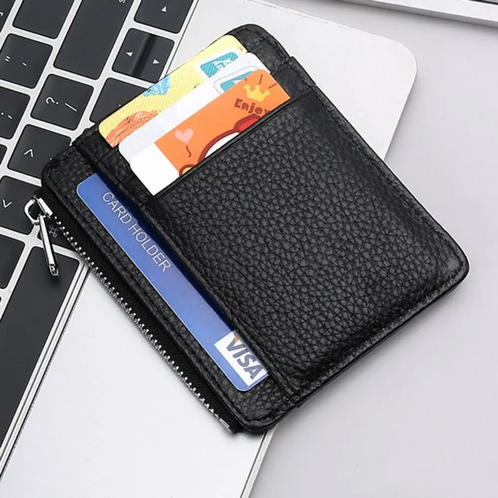 Tarjetero ultrafino de cuero genuino con ranura para tarjetas - imagen 4