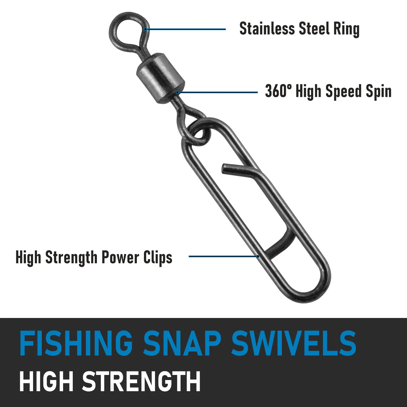 Dr.Fish Clips de potencia snap giratorio cambio rápido para señuelos - imagen 2