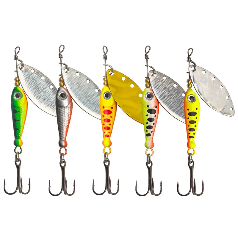 Señuelo Spinner rotación ruidosa pez dorado pequeño de metal