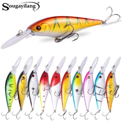 Sougayilang Cebo de pesca Premium con ojos 3D y anzuelos triples