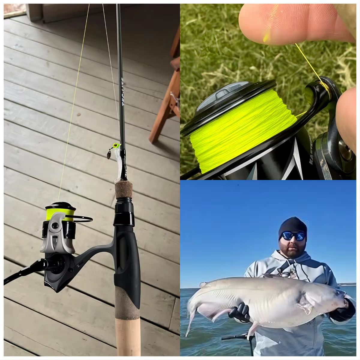Sedal trenzado amarillo de 4 cabos para carpfishing