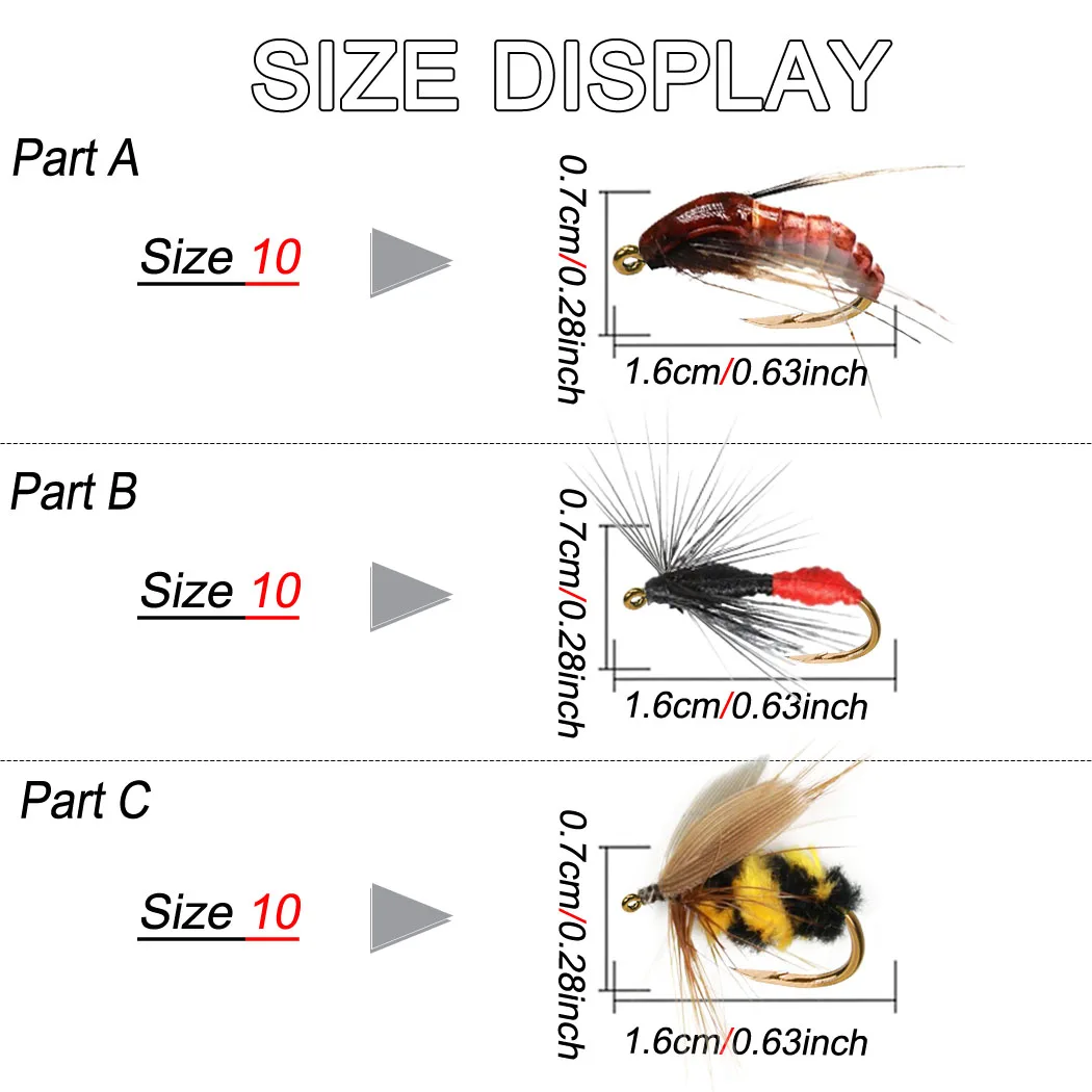 Moscas húmedas para pesca con mosca, trucha y carpa, ninfas - imagen 4