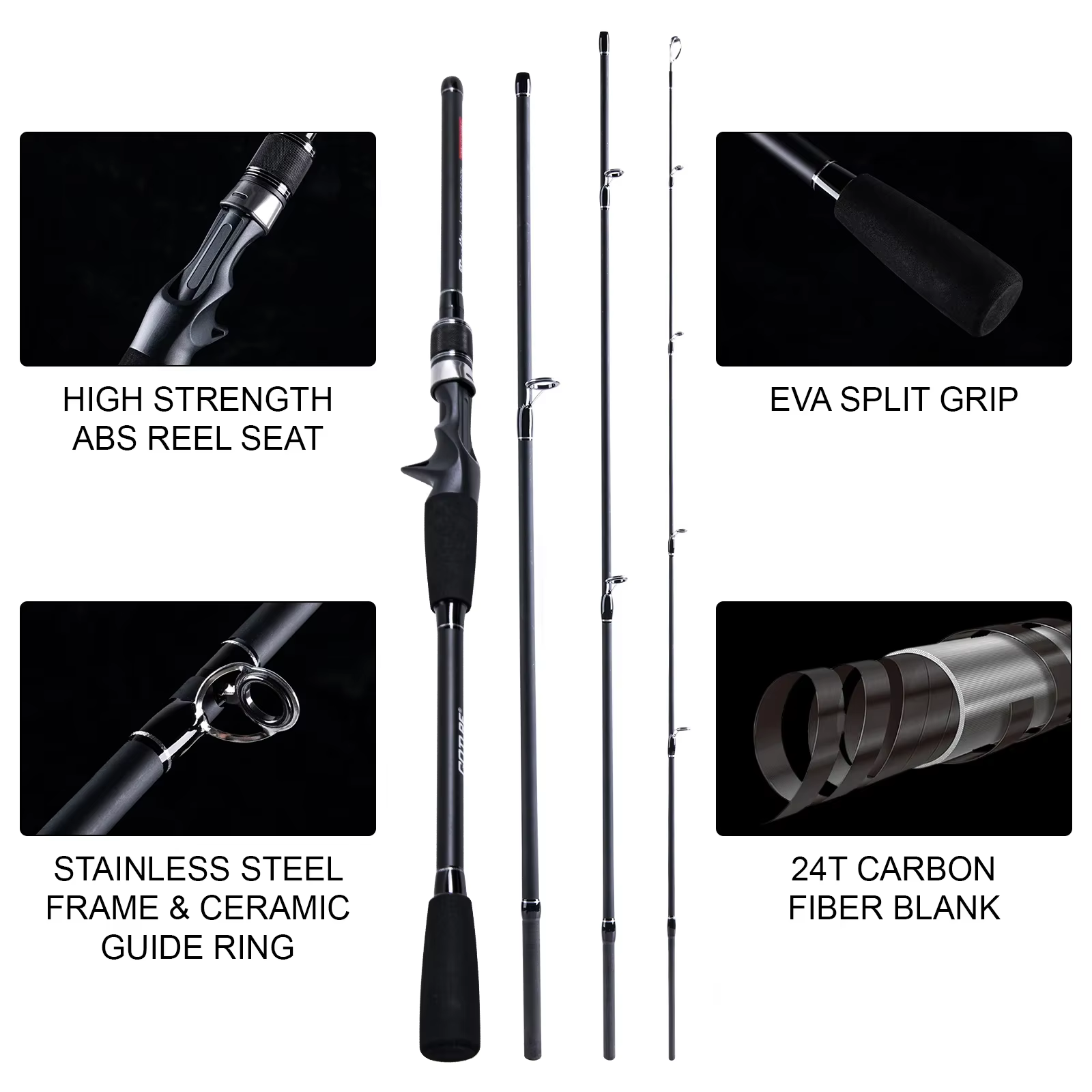 Goture Finality: caña de pesca 4 piezas para spinning y casting - imagen 5