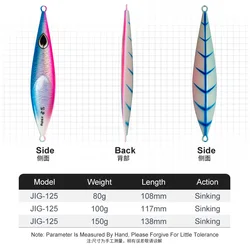 Obsession J125 señuelo cuchara jigging UV para agua salada