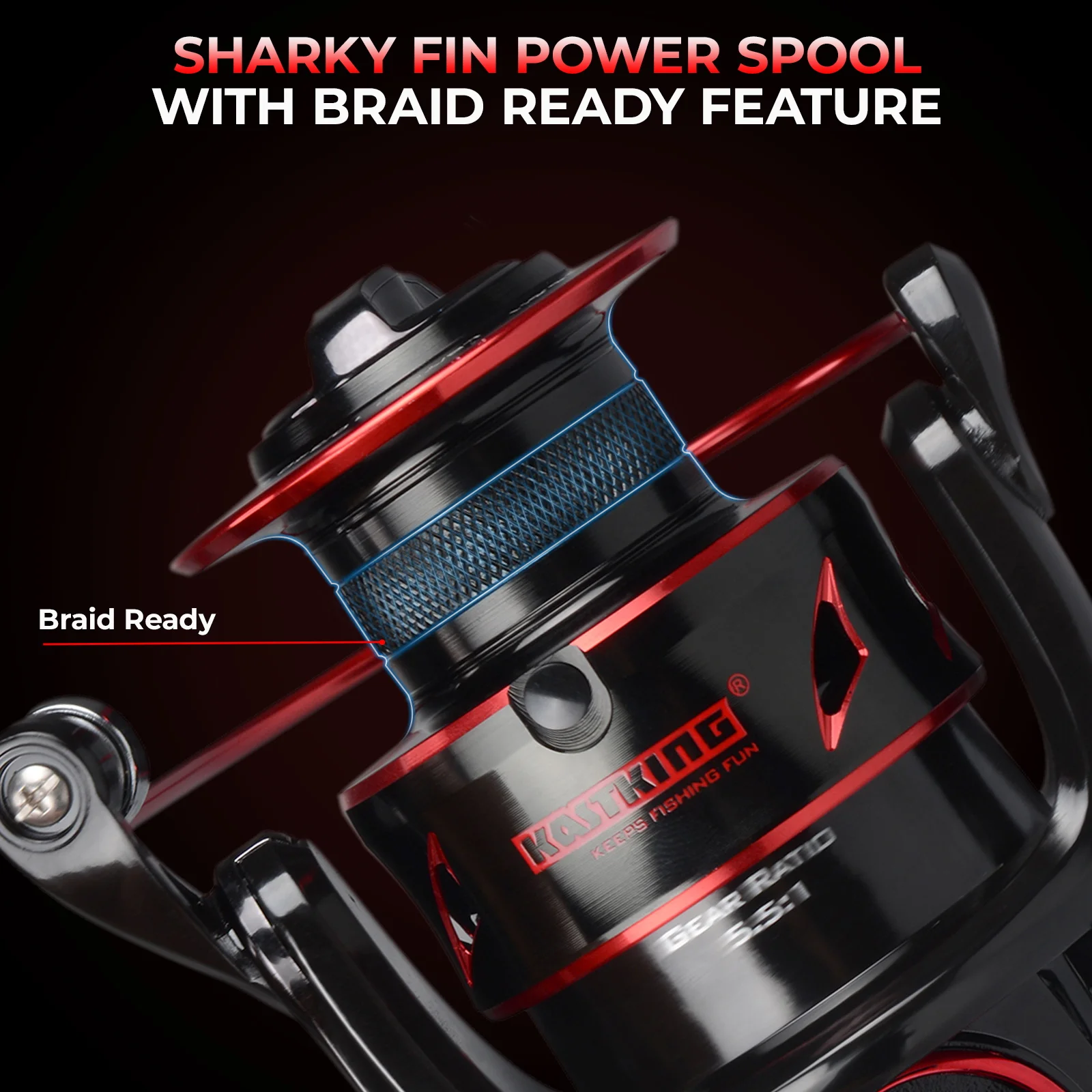 Carrete KastKing Sharky Baitfeeder III con freno de carbono