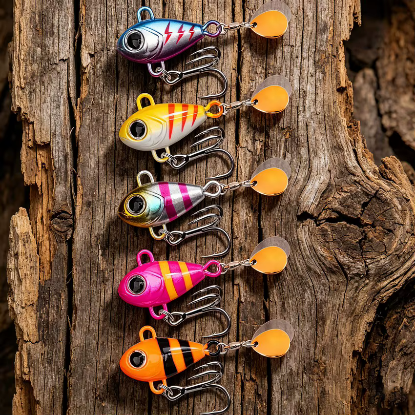 Spinnerbait metálico con ojos 3D – Vibrante hundimiento para lubina - imagen 2