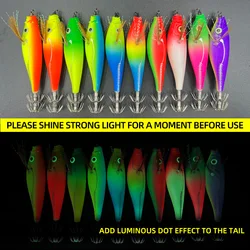 ShareShark Señuelo Jig madera luminoso horizontal para calamar y pulpo