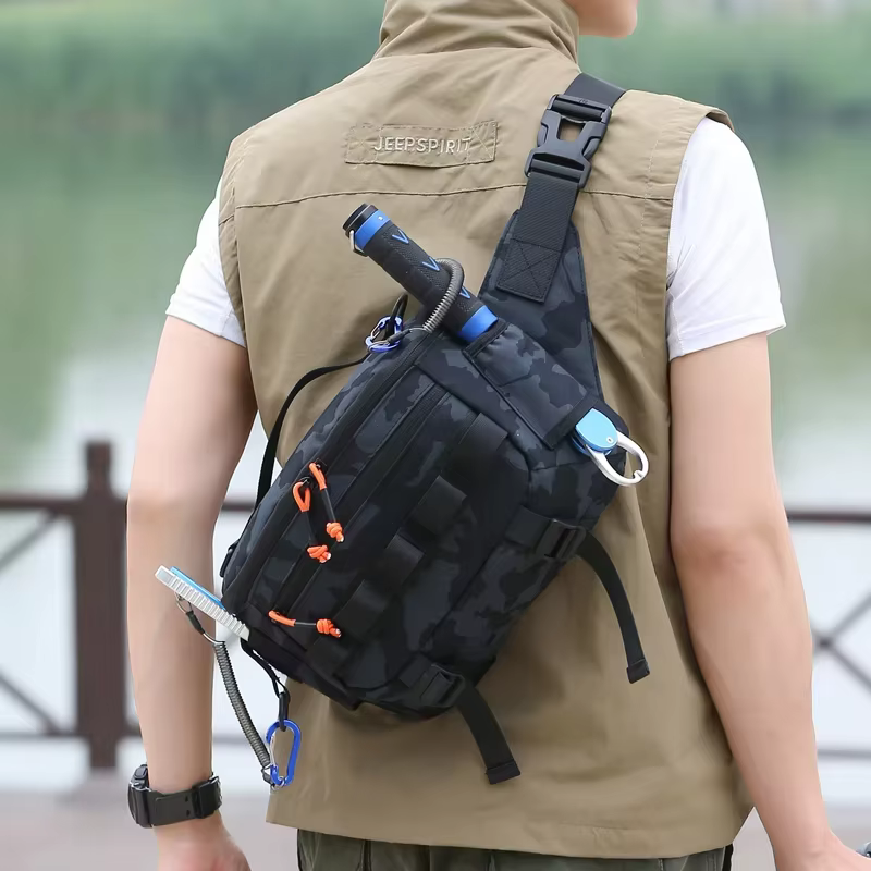 Molle Bolsa de pecho táctica para pesca – Riñonera almacenamiento - imagen 2