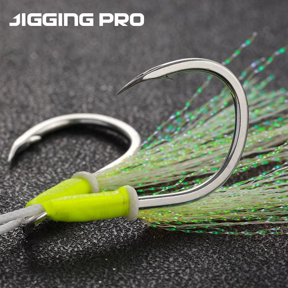 Anzuelos Doble Asistencia Jiggingpro Slow Jigging Marino Fluorescentes - imagen 5