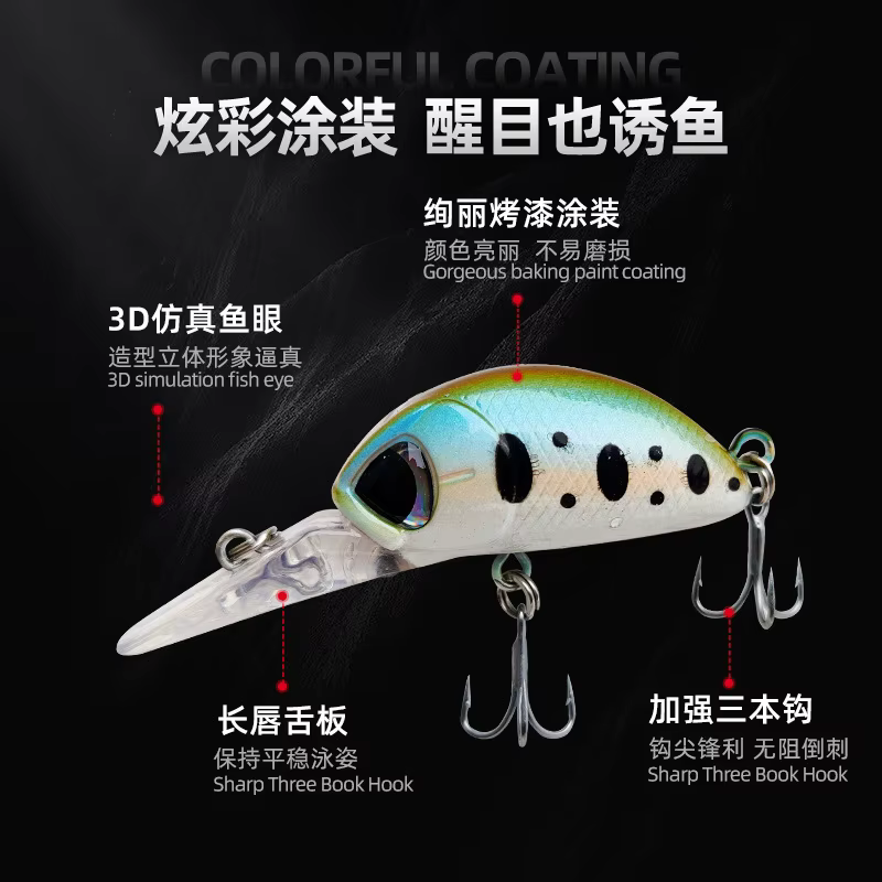 Minnow Flotante 5,5 cm 4g – Jerkbait para Bass y Lucio - imagen 3