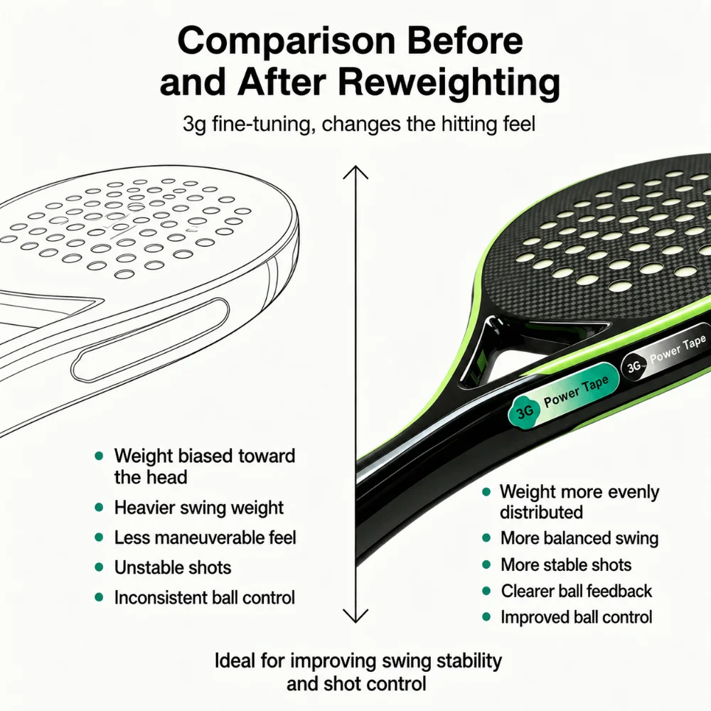 Cinta de peso para raqueta de pickleball autoadhesiva con degradado - imagen 4