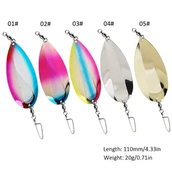 FISHINGFANS señuelos cuchara Jet Dodgers de acero inoxidable trolling
