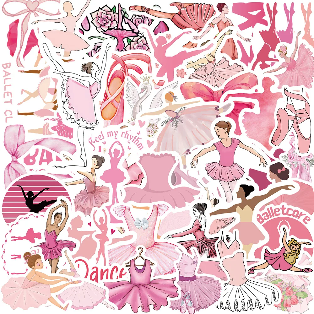 Pegatinas ballet rosa graffiti cartoon - variación 1
