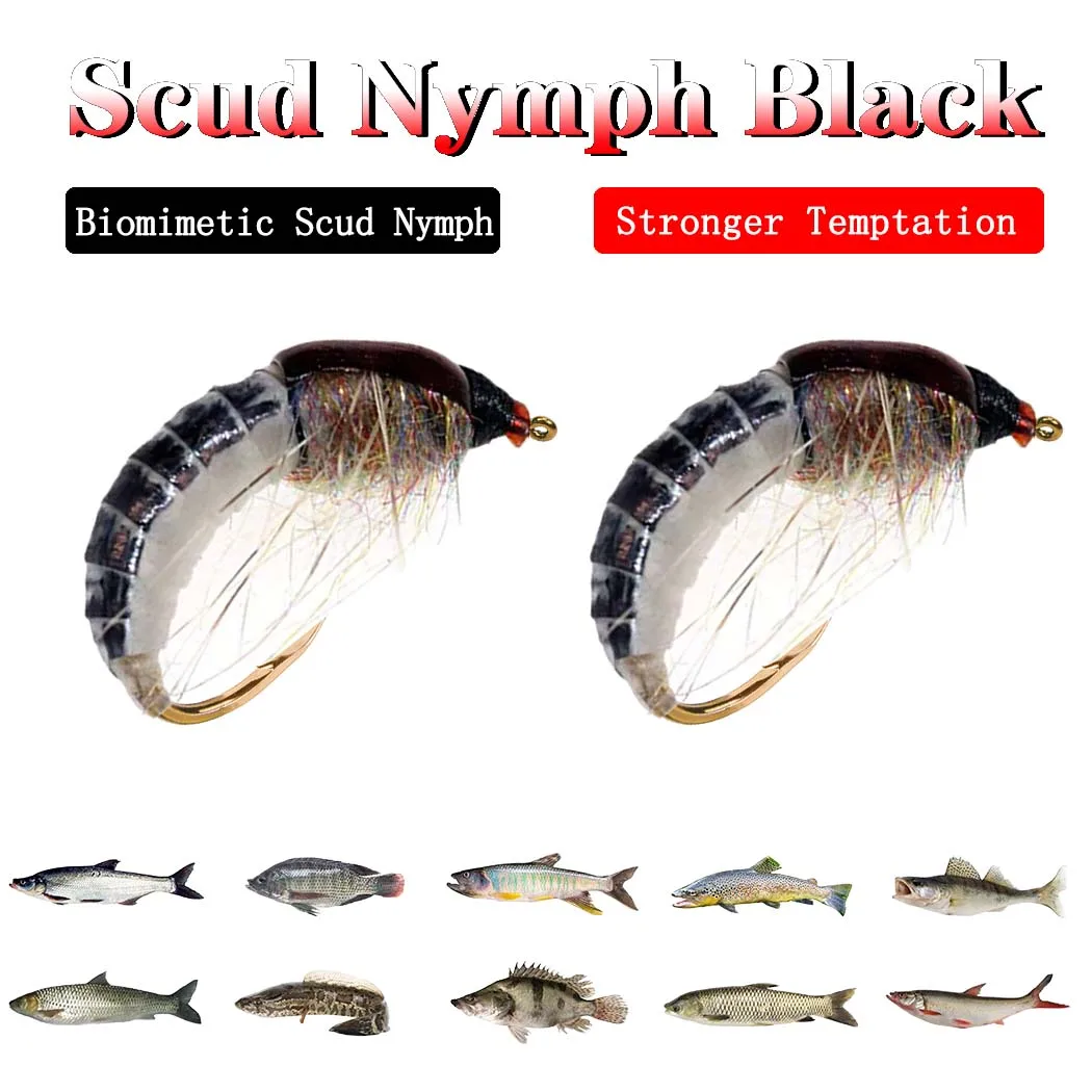 Ninfa Scud artificial tipo mosca para pesca en agua dulce