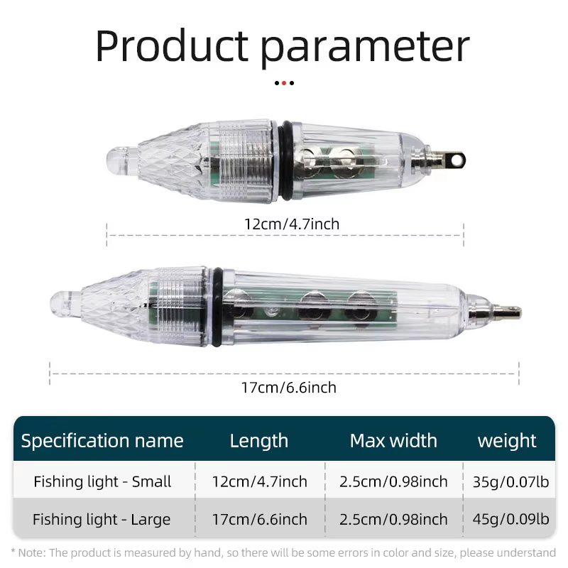 ShareShark Luces LED de pesca nocturna submarina – 12/17 cm para señuelo - imagen 5