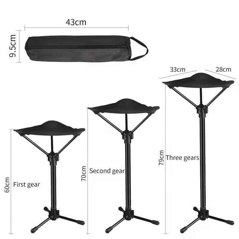 Taburete Plegable QAJTAO Telescópico para Pesca y Camping