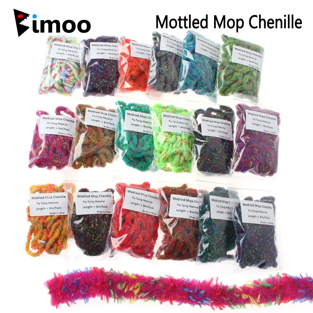 Chenilla fregona Grizzly moteada Bimoo – para montaje de moscas - imagen 2