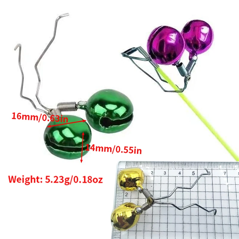 Campanas de pesca con clip acero inoxidable y doble alarma - imagen 4